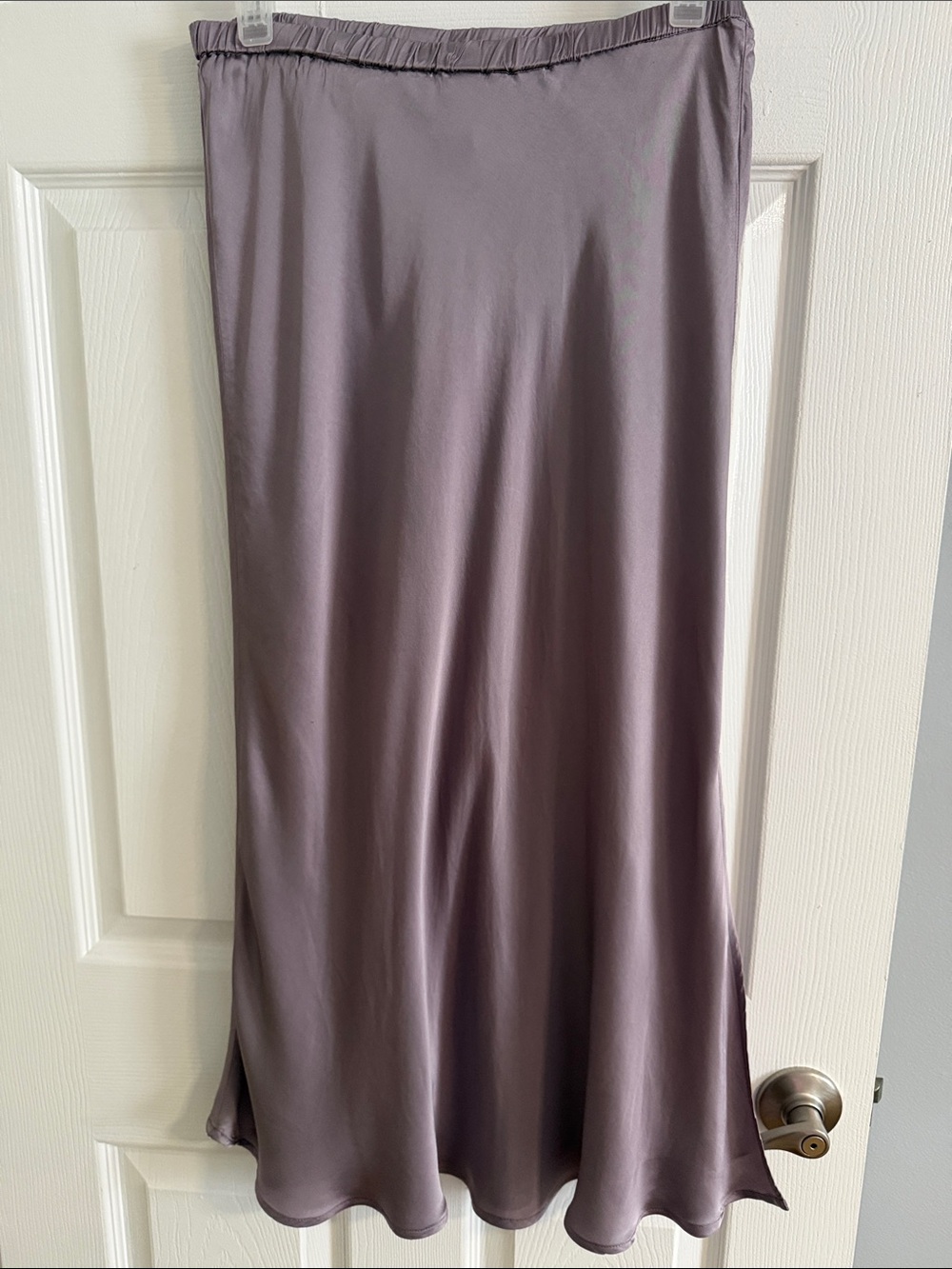 Young Fabulous & Broke Lavender Satin Midi - almost Maxi Skirt - size Medium